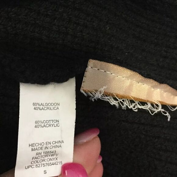 DAISY FUENTES Womens Size Small - Long Sleeve Black Button Open Sweater Cardigan - Picture 5 of 8